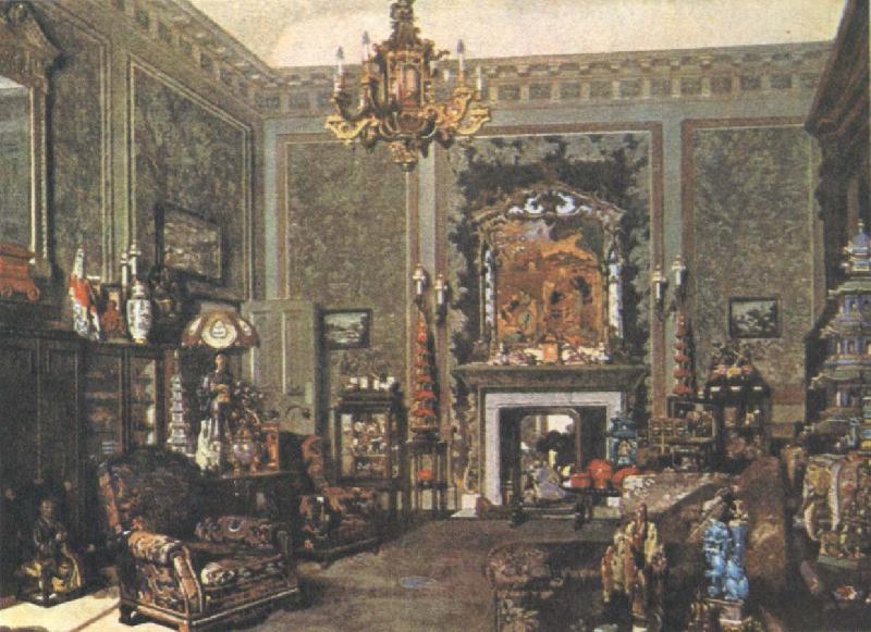 unknow artist drottning marys kinesiska rum i bucking ham palace Norge oil painting art